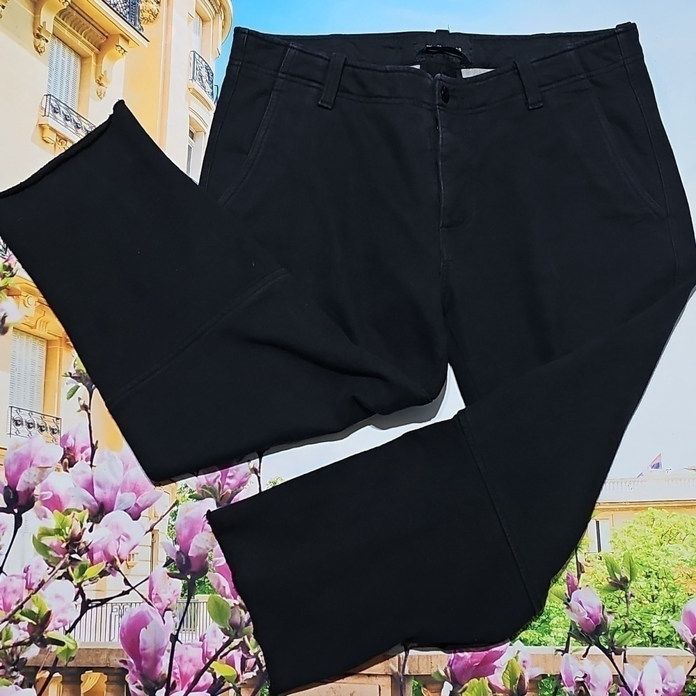 Wings + Horns Black Button Fly Raw Hem Pants Size 34